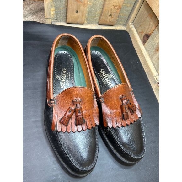 Sebago Mens Tassel Loafers 12D Leather Brown Black Slip-On Dress Shoes USA Made main image 5